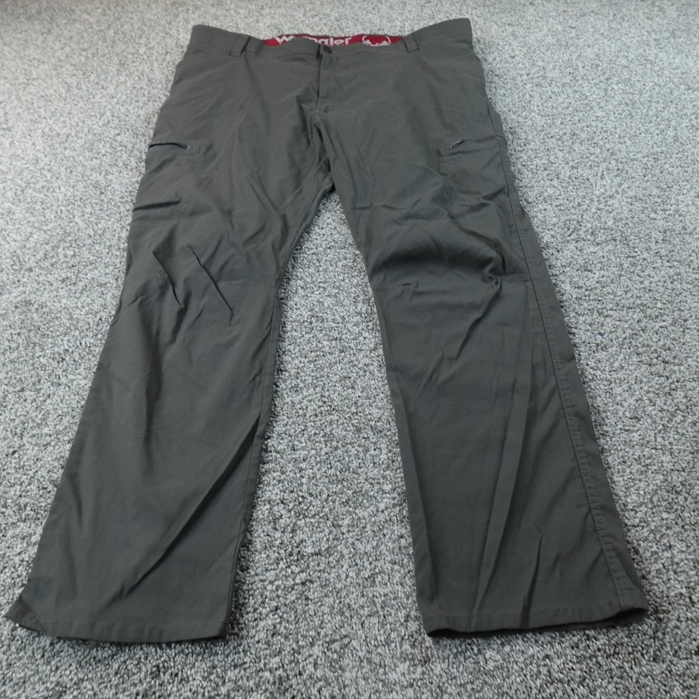 Wrangler Pants Mens 44X30 Gray Brown ATG Cargo Outdoor Hike Performance Stretch
